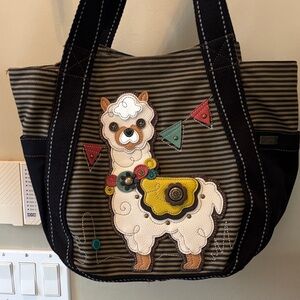 Chala Llama Black and Brown Carry allTote Bag